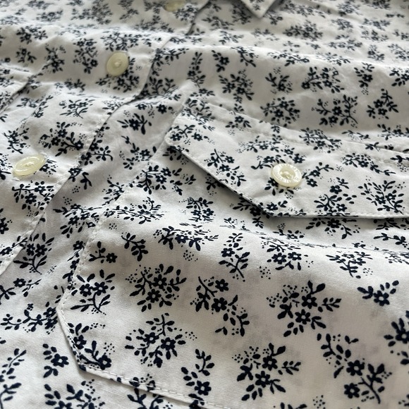 Tommy Hilfiger Women's Sleeveless Popover Top Size 10 White Black Floral Collar - Picture 3 of 6